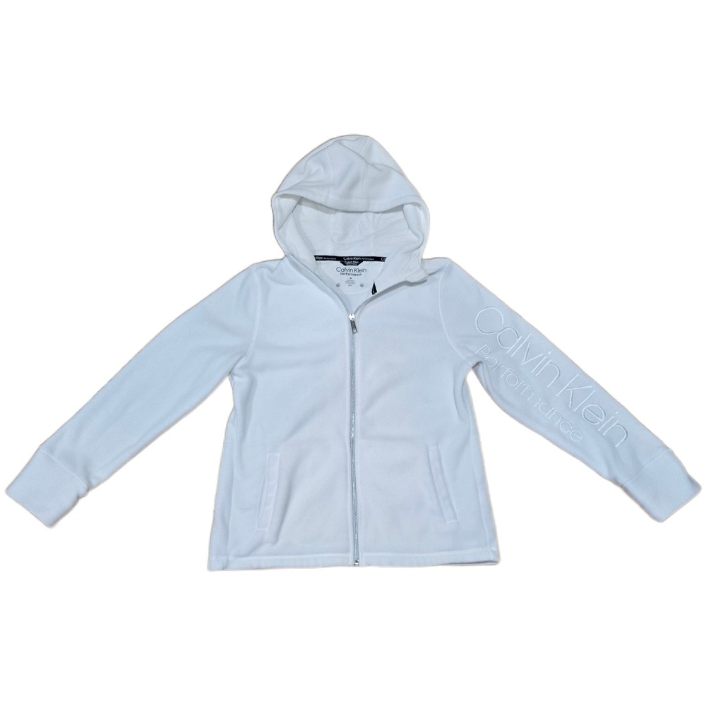 Calvin Klein Performance‎ White Fleece Zip Up Hoodie Women's Size M